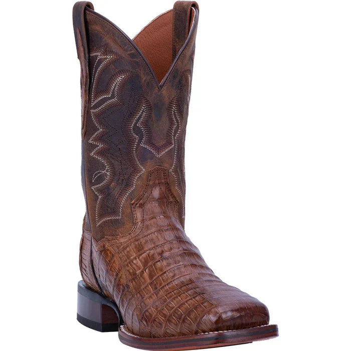 Dan Post Men's Kingsly Genuine Caiman Belly Square Toe Boots - Bay Apache - 7D