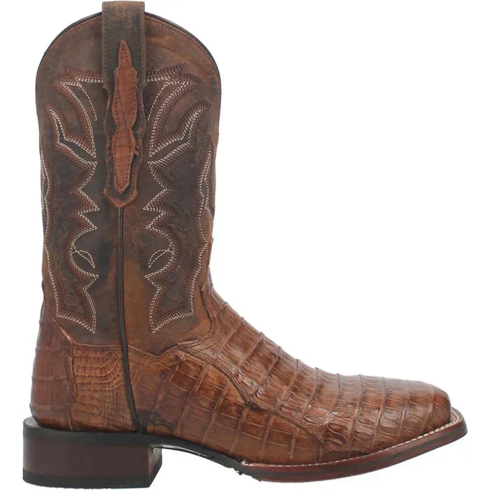 Dan Post Men's Kingsly Genuine Caiman Belly Square Toe Boots - Bay Apache - 7D