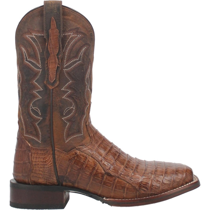Dan Post Men's Kingsly Genuine Caiman Belly Square Toe Boots - Black - 7D