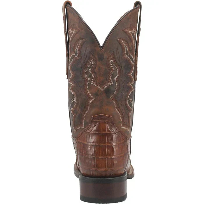 Dan Post Men's Kingsly Genuine Caiman Belly Square Toe Boots - Bay Apache - 7D