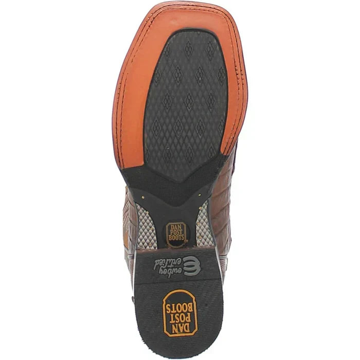 Dan Post Men's Kingsly Genuine Caiman Belly Square Toe Boots - Bay Apache - 7D