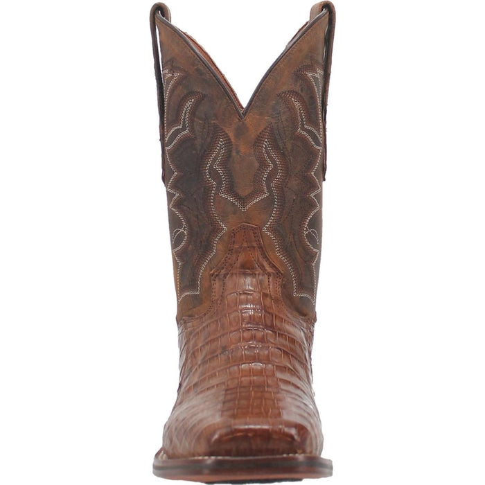 Dan Post Men's Kingsly Genuine Caiman Belly Square Toe Boots - Black - 7D