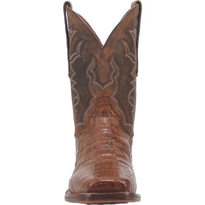 Dan Post Men's Kingsly Genuine Caiman Belly Square Toe Boots - Bay Apache - 7D