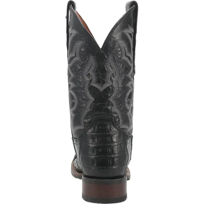 Dan Post Men's Kingsly Genuine Caiman Belly Square Toe Boots - Black - 7D