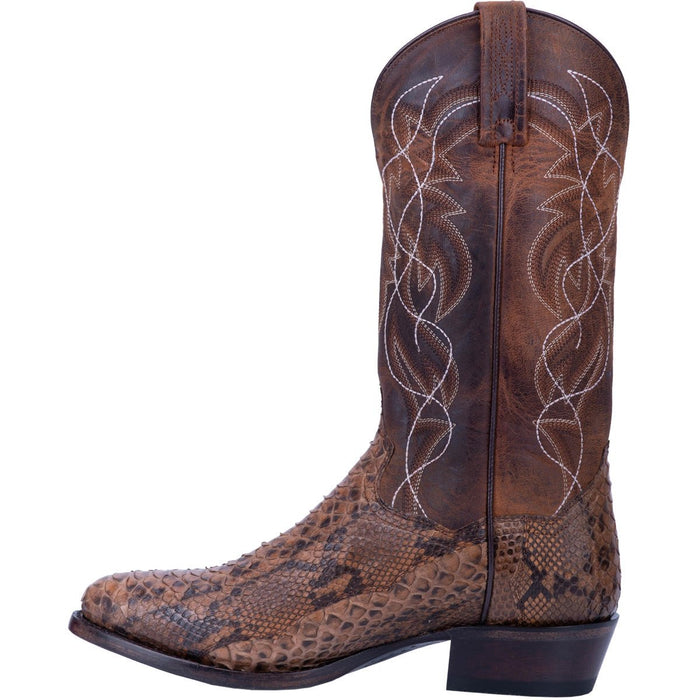 Dan Post Men's Manning Python Snakeskin Round Toe Boots - Bay Apache - 7D