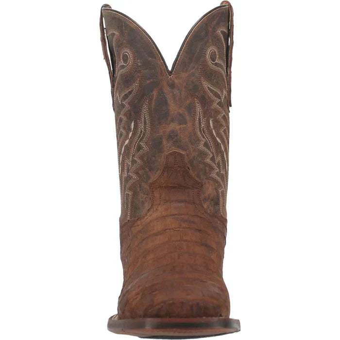 Dan Post Men's Mickey Genuine Caiman Belly Square Toe Boots - Tan - 7D