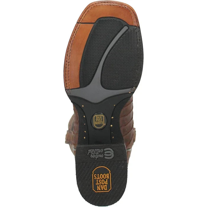 Dan Post Men's Mickey Genuine Caiman Belly Square Toe Boots - Tan - 7D