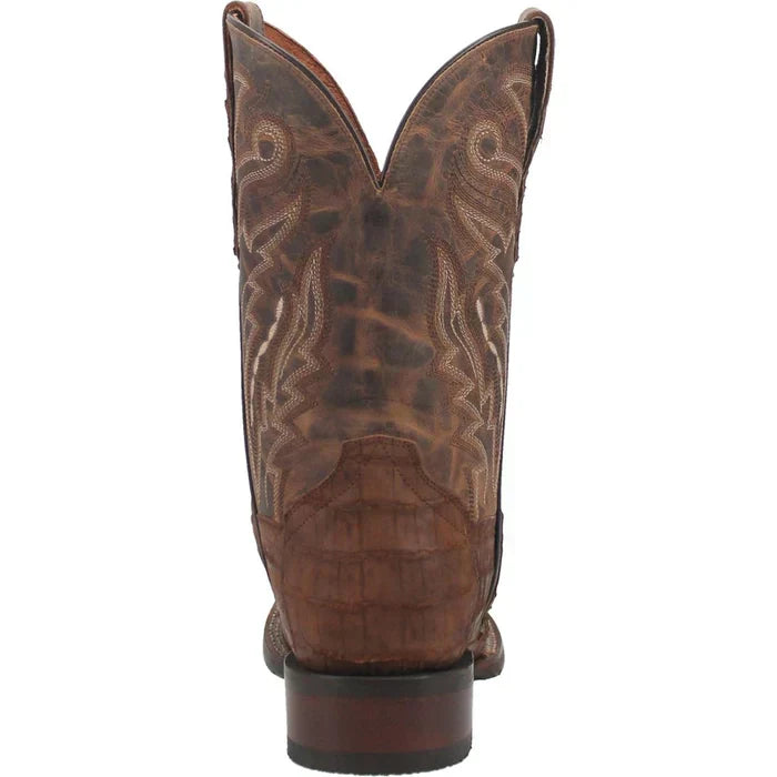 Dan Post Men's Mickey Genuine Caiman Belly Square Toe Boots - Tan - 7D