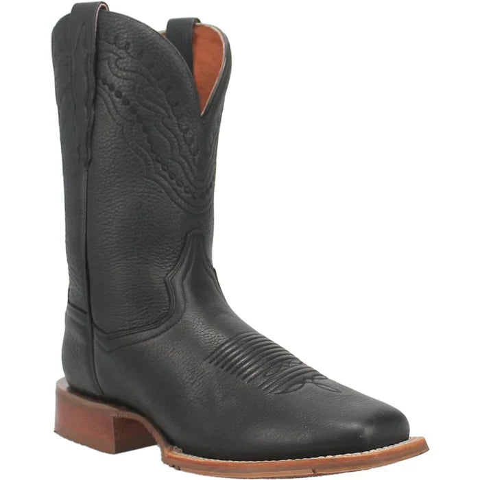 Dan Post Men's Milo Genuine Leather Square Toe Boots - Black - 7D