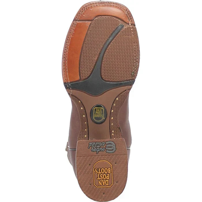 Dan Post Men's Milo Genuine Leather Square Toe Boots - Brown - 7.5D