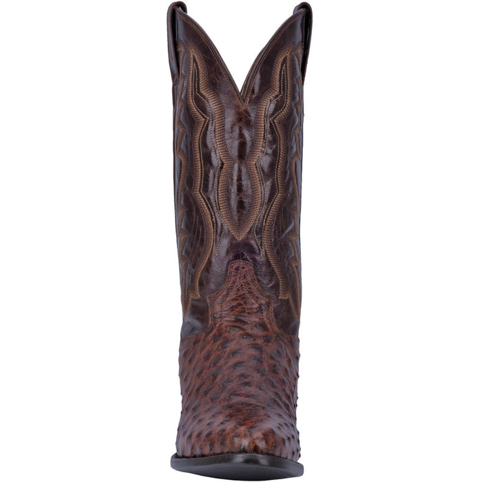 Dan Post Men's Pershing Full Quill Ostrich Round Toe Boots - Brass - 7.5D