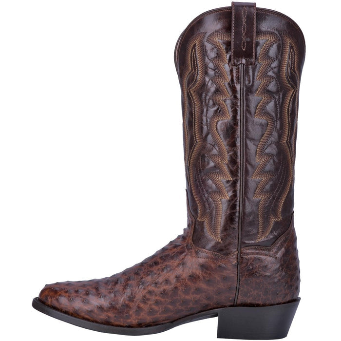 Dan Post Men's Pershing Full Quill Ostrich Round Toe Boots - Brass - 7.5D