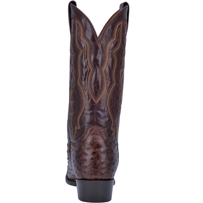 Dan Post Men's Pershing Full Quill Ostrich Round Toe Boots - Brass - 7.5D