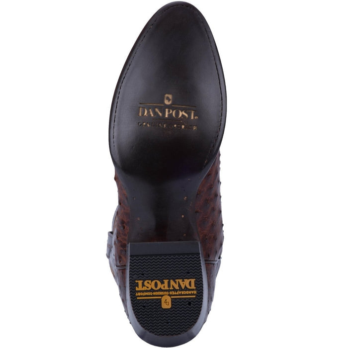 Dan Post Men's Pershing Full Quill Ostrich Round Toe Boots - Brass - 7.5D