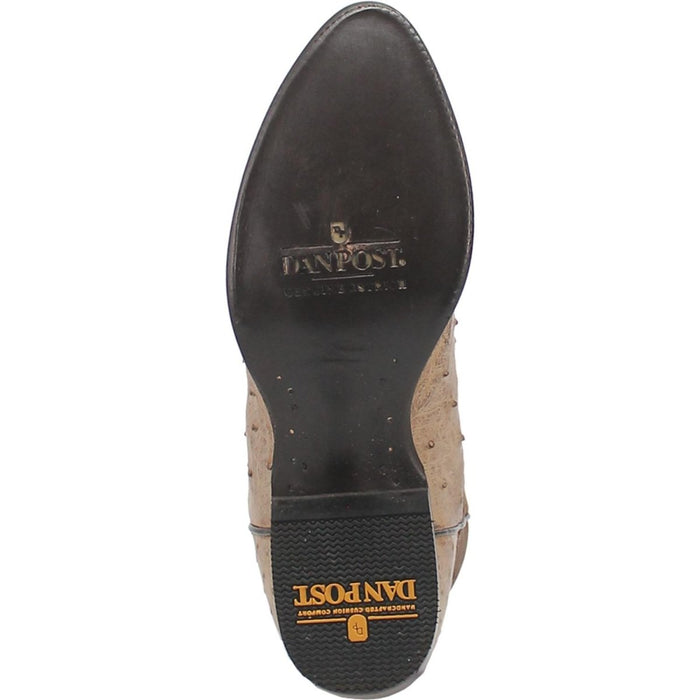 Dan Post Men's Pershing Full Quill Ostrich Round Toe Boots - Brass - 7.5D