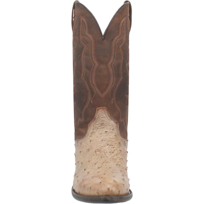 Dan Post Men's Pershing Full Quill Ostrich Round Toe Boots - Brass - 7.5D