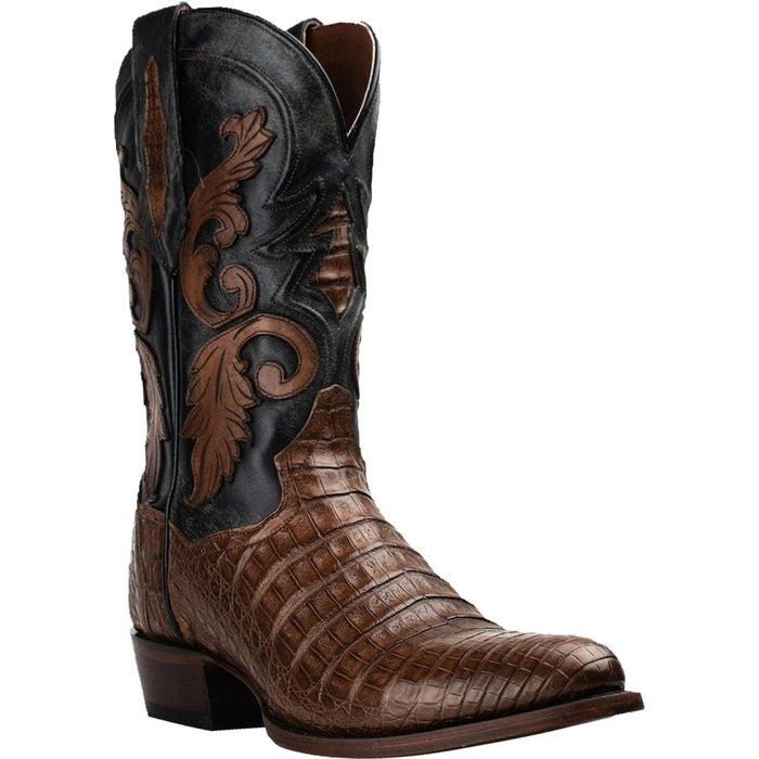 Dan Post Men's Kershaw Full Quill Ostrich Square Toe Boots - Saddle - 7D