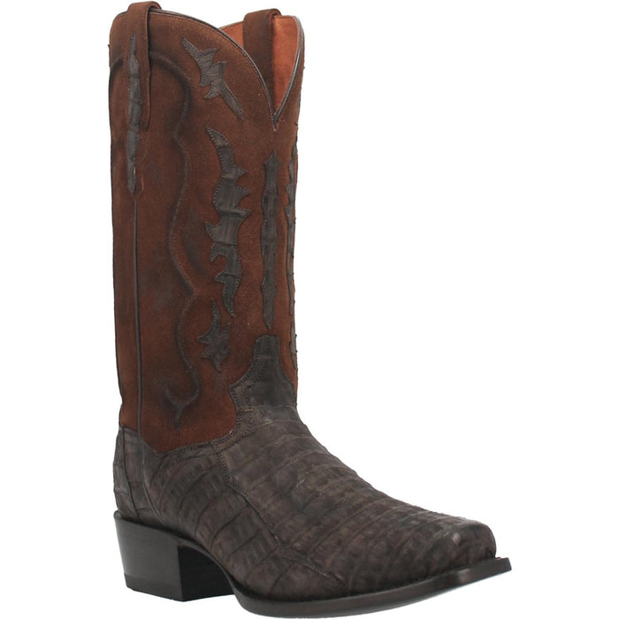 Dan Post Men's Kingsly Genuine Caiman Belly Square Toe Boots - Bay Apache - 7D