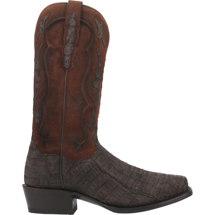 Dan Post Men's Kingsly Genuine Caiman Belly Square Toe Boots - Bay Apache - 7D