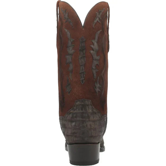 Dan Post Men's Stalker Genuine Caiman Belly Square Toe Boots - Brown - 7D