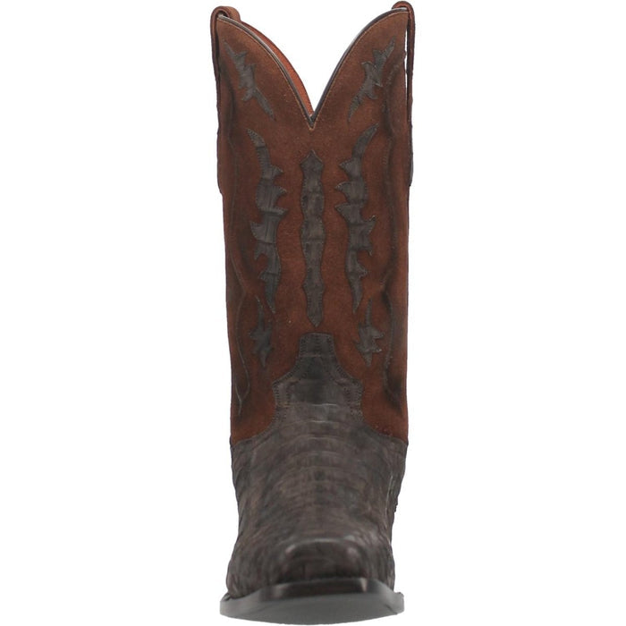 Dan Post Men's Kingsly Genuine Caiman Belly Square Toe Boots - Bay Apache - 7D