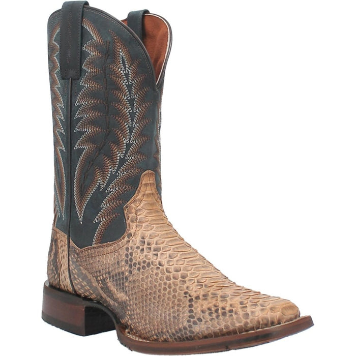 Dan Post Men's Templeton Python Snakeskin Square Toe Boots - Beige - 7D
