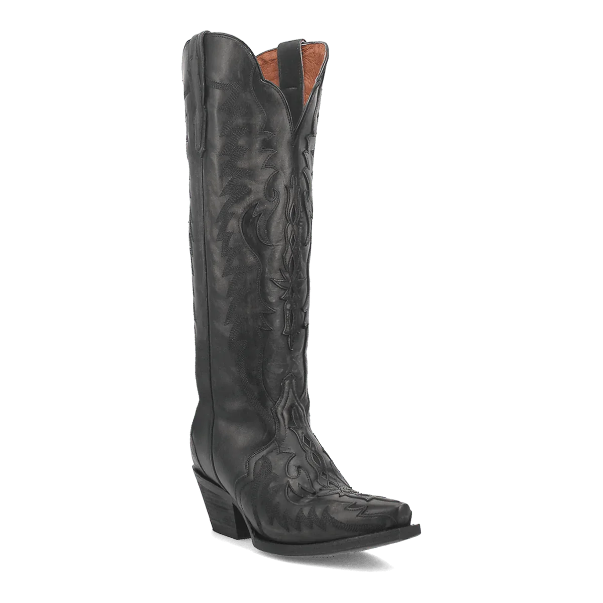 Dan Post Women's Hallie Snip Toe Leather Tall Boots - Black - Black