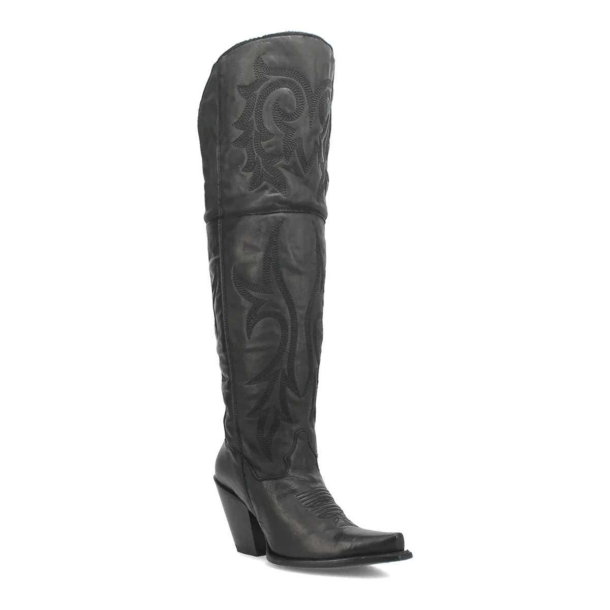 Dan Post Women's Jilted Snip Toe Leather Tall Boots - Black - Black