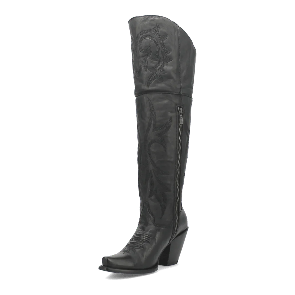Dan Post Women's Jilted Snip Toe Leather Tall Boots - Black - Black