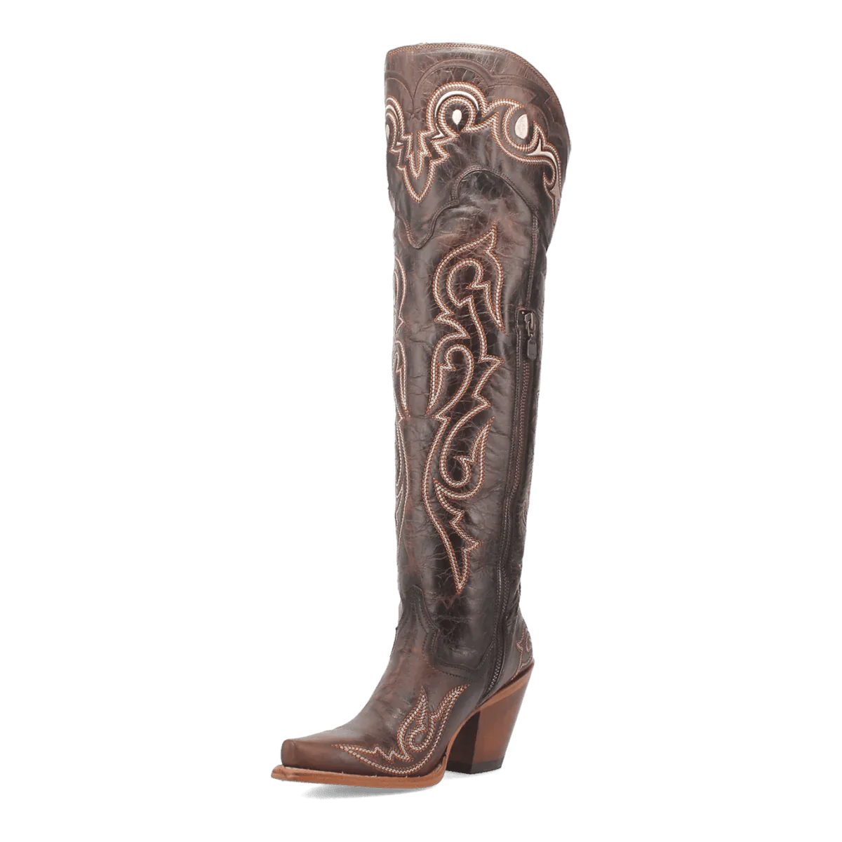 Dan Post Women's Kommotion Snip Toe Leather Tall Boots - Chocolate - Chocolate