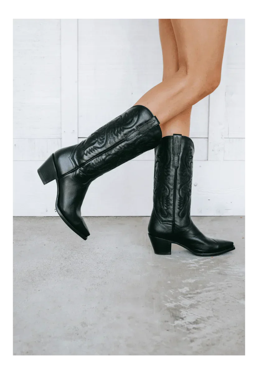 Dan Post Women's Maria Snip Toe Leather Boots - Black - Black