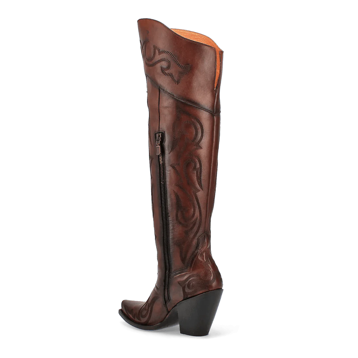 Dan Post Women's Seductress Snip Toe Leather Tall Boots - Chestnut - Chestnut