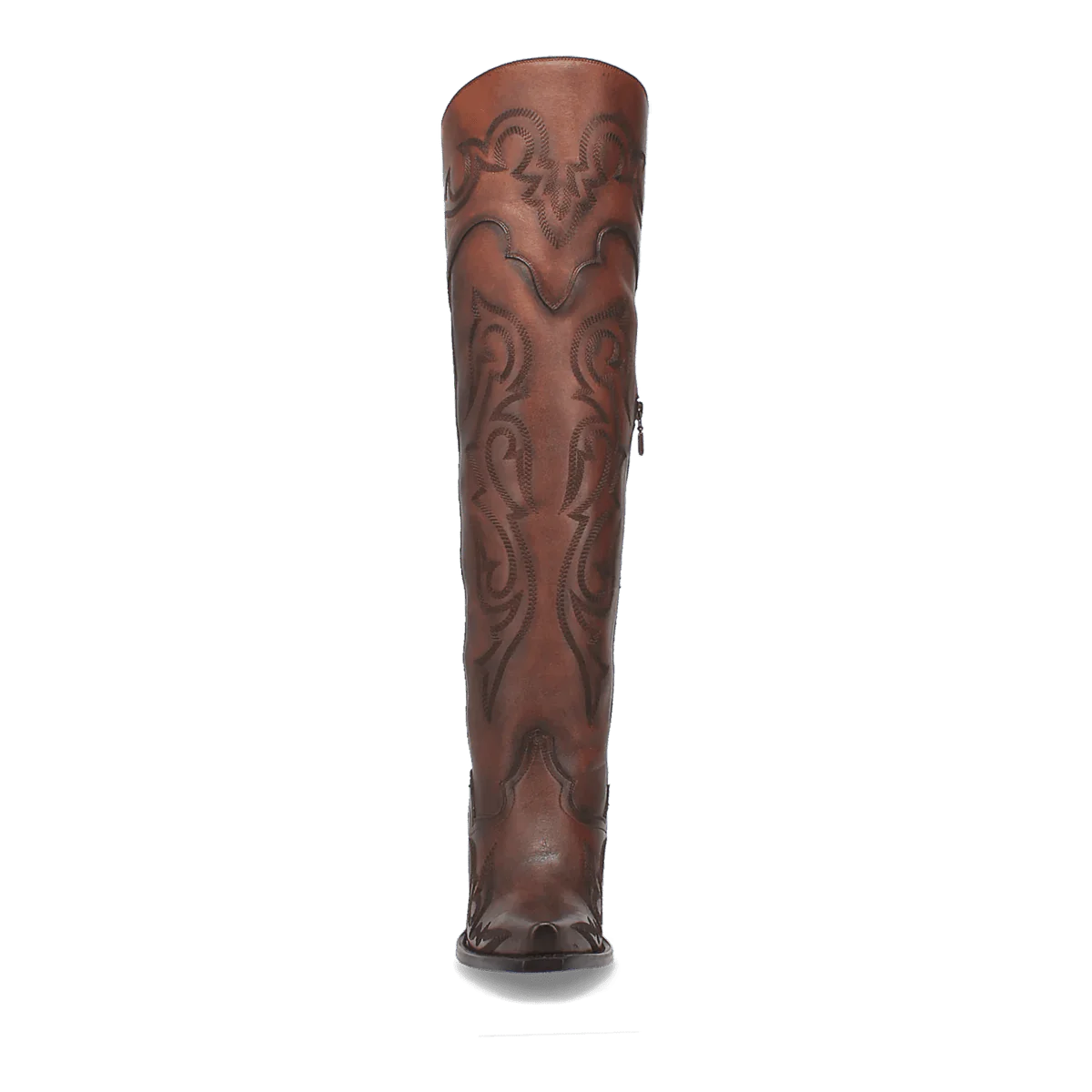 Dan Post Women's Seductress Snip Toe Leather Tall Boots - Chestnut - Chestnut