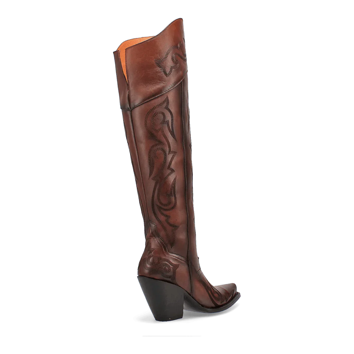 Dan Post Women's Seductress Snip Toe Leather Tall Boots - Chestnut - Chestnut