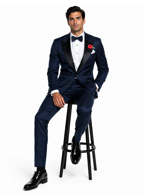 Daniel Craig Suit Midnight Blue Besom Two Pockets james bond Tuxedo