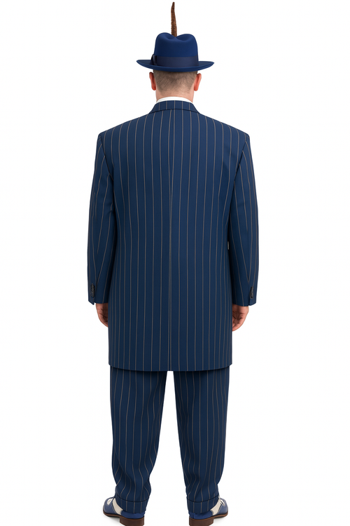 Dark Navy Blue Pinstripe Zoot Suit - Gangster Suit - 1920 Suit-New Designer Collection