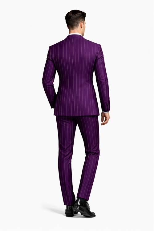 Dark Purple Pinstripe Suit - Gangster Suit - 1920's Suit-New Designer Collection