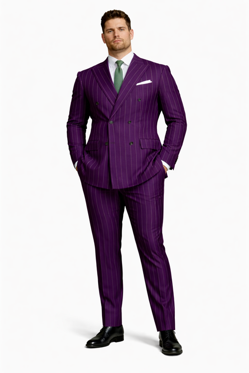 Dark Purple Pinstripe Suit - Gangster Suit - 1920's Suit-New Designer Collection