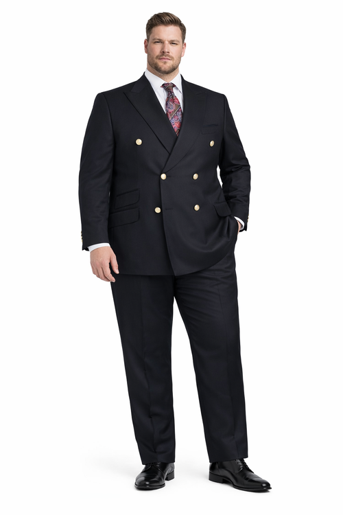 Double Breasted Blazer with Gold Buttons - Black Sport Coat-New Designer Collection