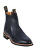 Los Altos Boots Black Leather Chelsea Charro Botin Short Ankle Deer Boot ~ botines para hombre For Men - Short Cowboy - Western Ankle Boots