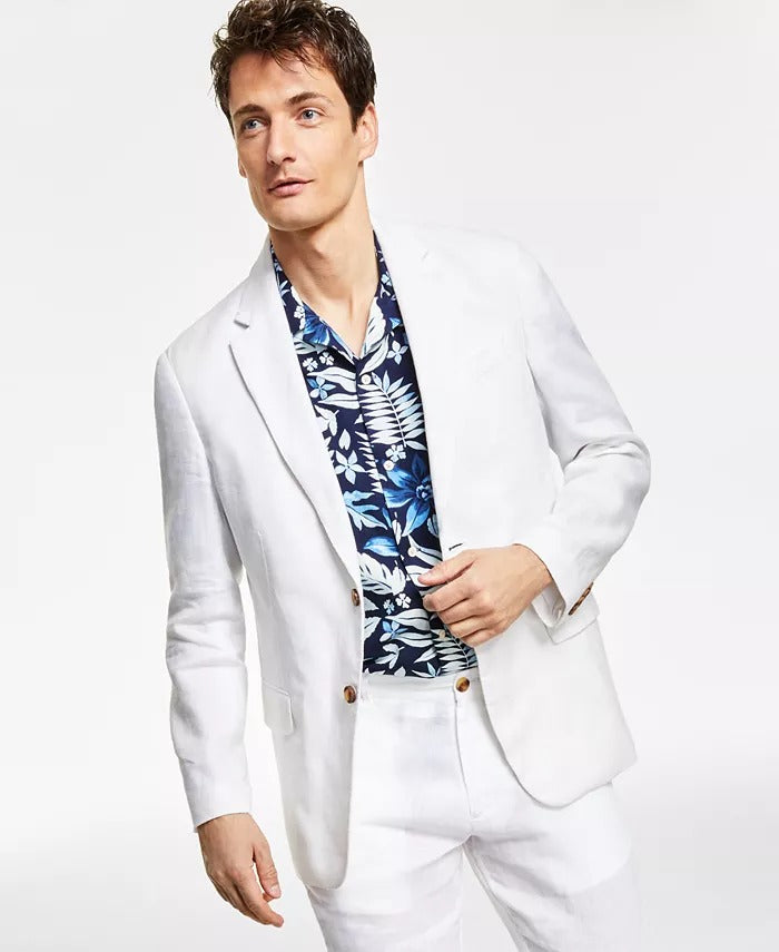 34 Men's 100% Linen Blazer, Created for Macy's white suit