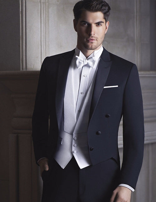 Mens Designer Bentley Formal Tail Coat in Black