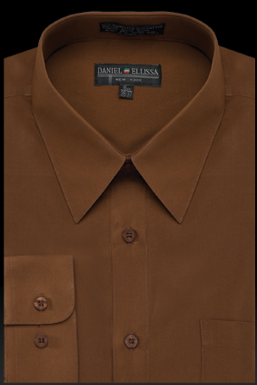 Brown Men's Regular Fit Dress Shirt - Basic Style - 14½ 32/33