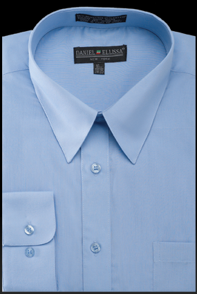 "Regular Fit Men's Dress Shirt in Light Blue - Basic Style" - 21½ 35/36