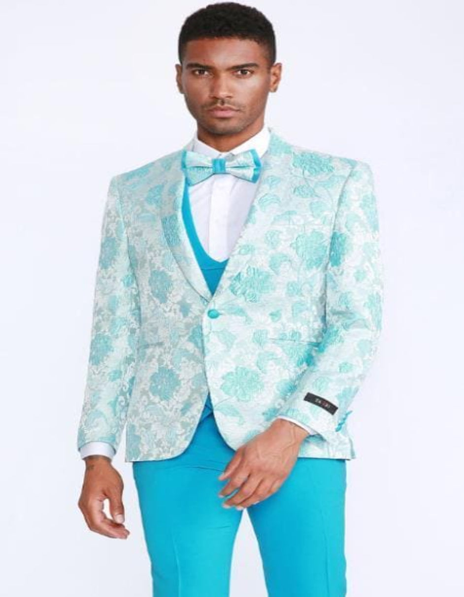 Dusty Blue Groomsmen Suits - Dusty Blue Suits suit - 56 Long- 52 Waist