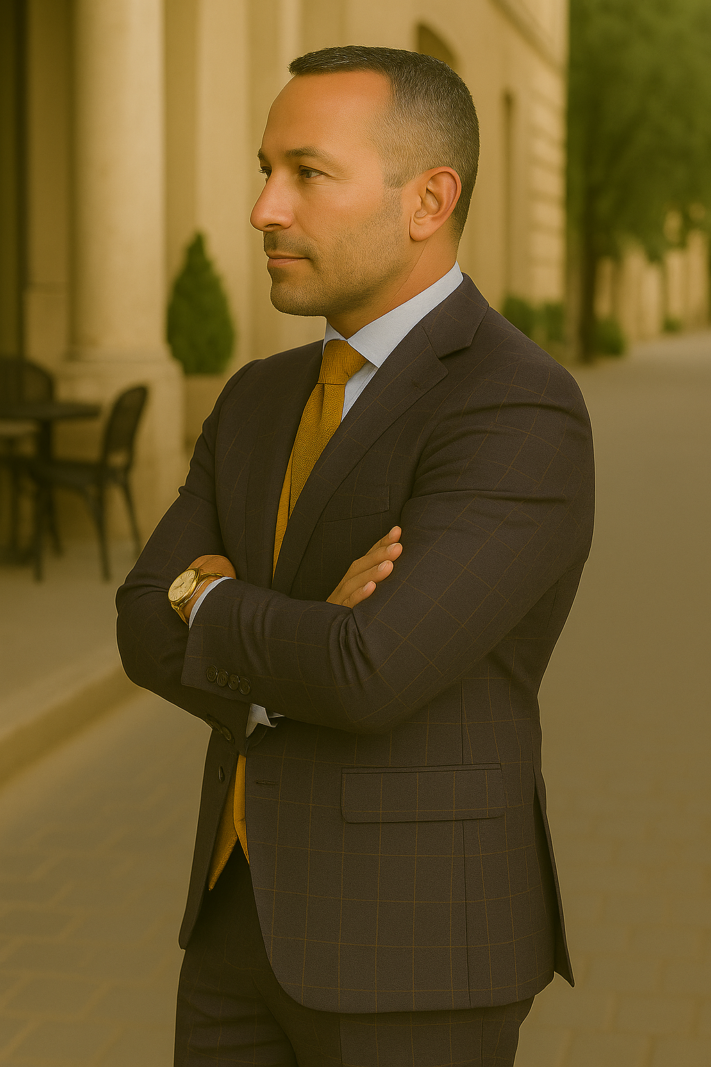 Wool Suit - Italian Made Business Suit by Statement Men's 3 Piece 100% Wool Modern Fit Suit - Bold Scoop Vest - 42S