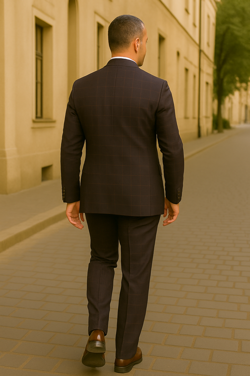Modern Fit - Wool Suit - Italian Made Business Suit by Statement Men's 3 Piece 100% Wool Modern Fit Suit - Bold Scoop Vest