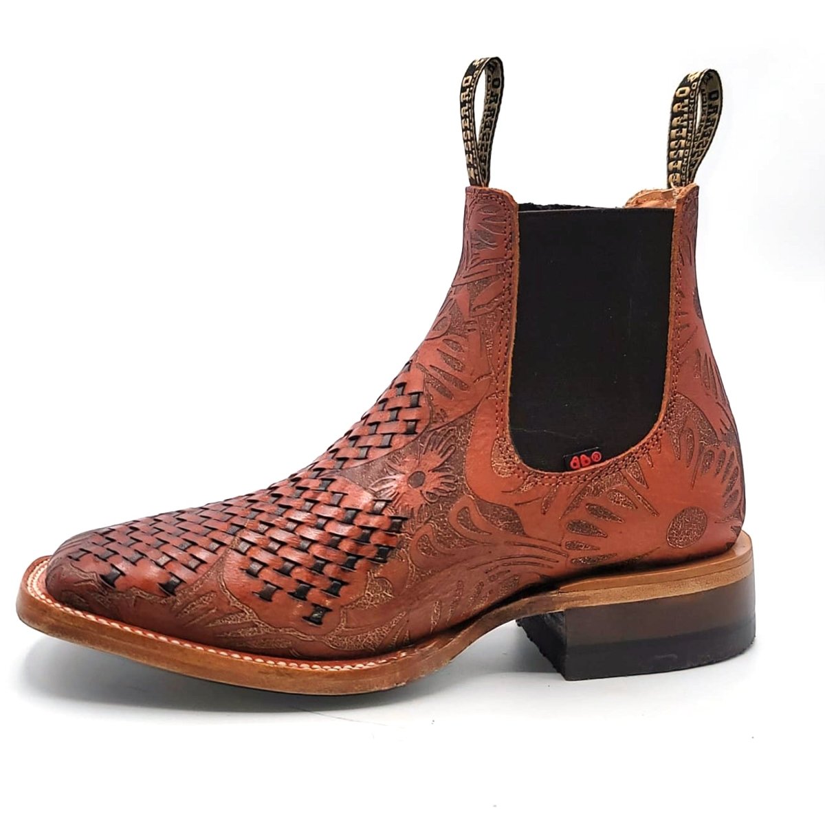 El Besserro Women's Petatillo and Handtooled Square Toe Ankle Boots - 5