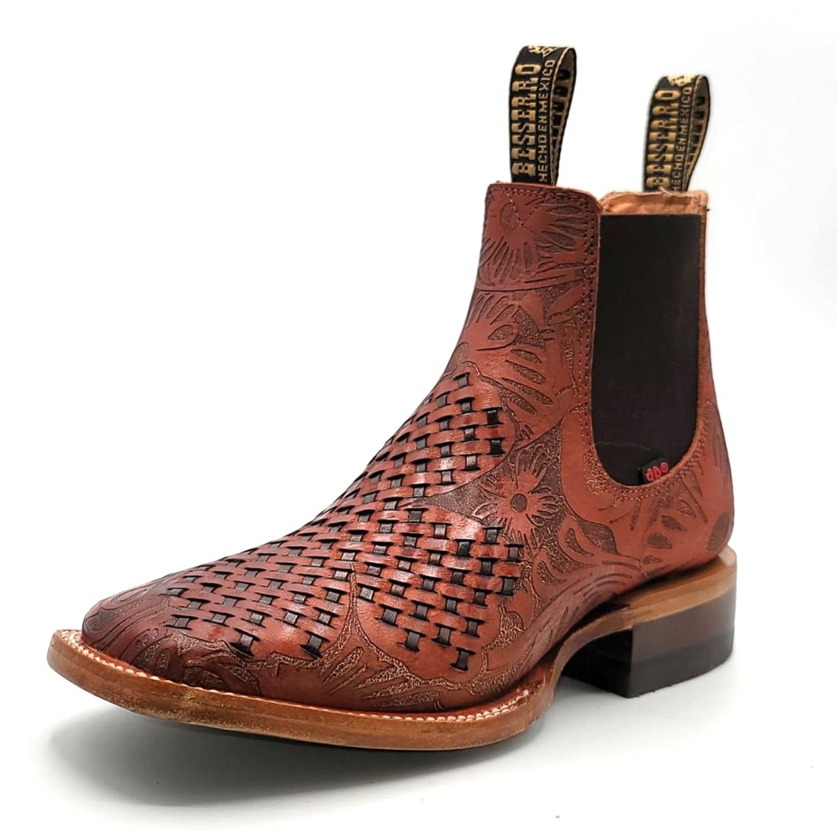 El Besserro Women's Petatillo and Handtooled Square Toe Ankle Boots - 5
