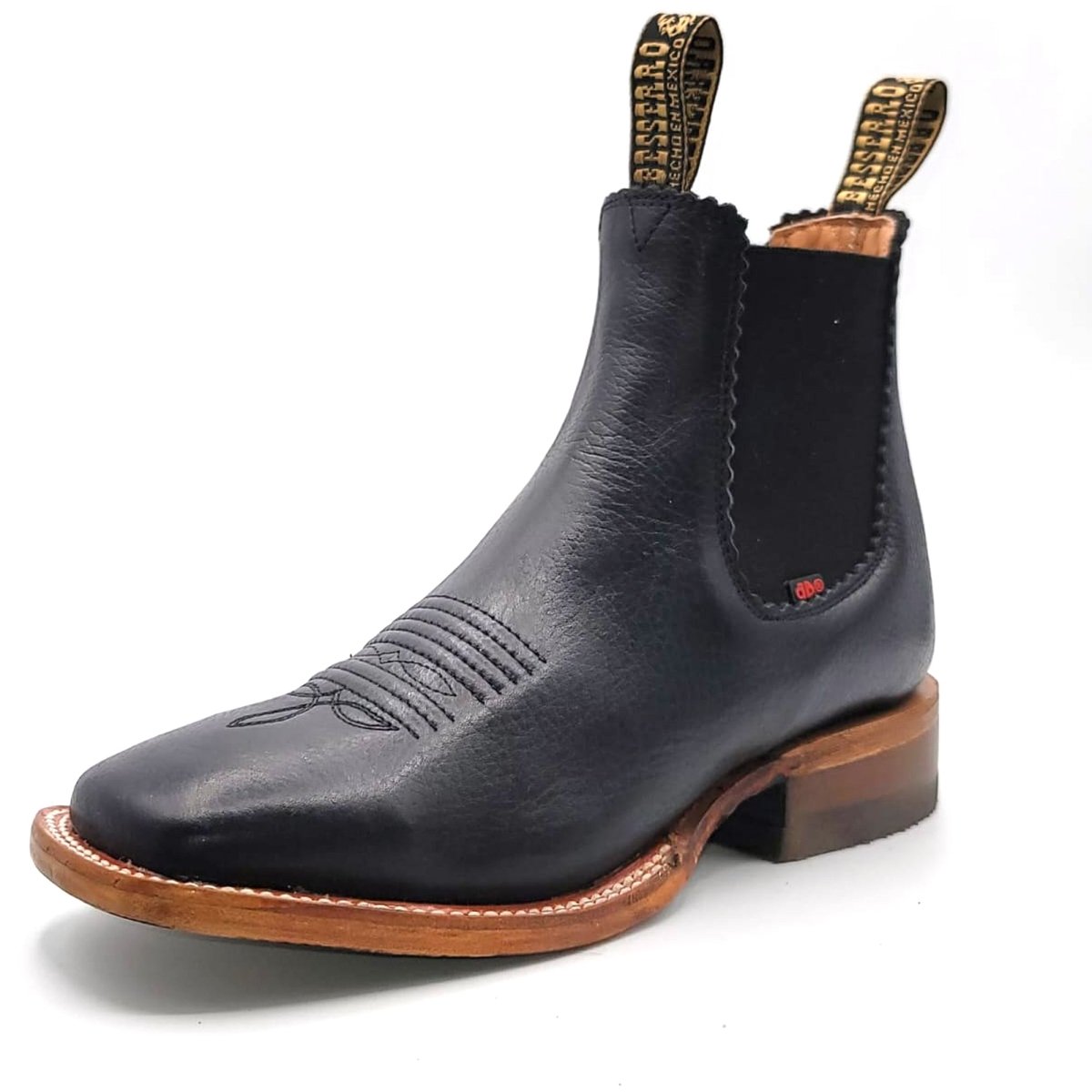 El Besserro Women's Square Toe Leather Ankle Boots Black - 5
